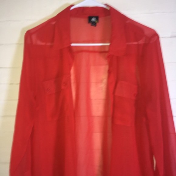 Rock & Republic Coral Chiffon Long Sleeve Blouse - Picture 8 of 8